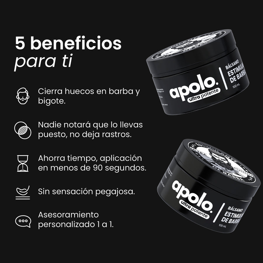 2 Bálsamos Adicionales Apolo Ultra Potente con Minoxidil 20%