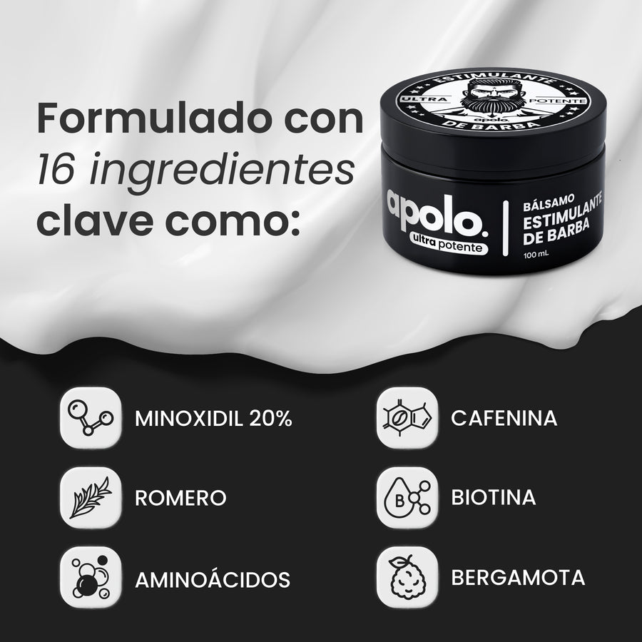 2 Bálsamos Adicionales Apolo Ultra Potente con Minoxidil 20%